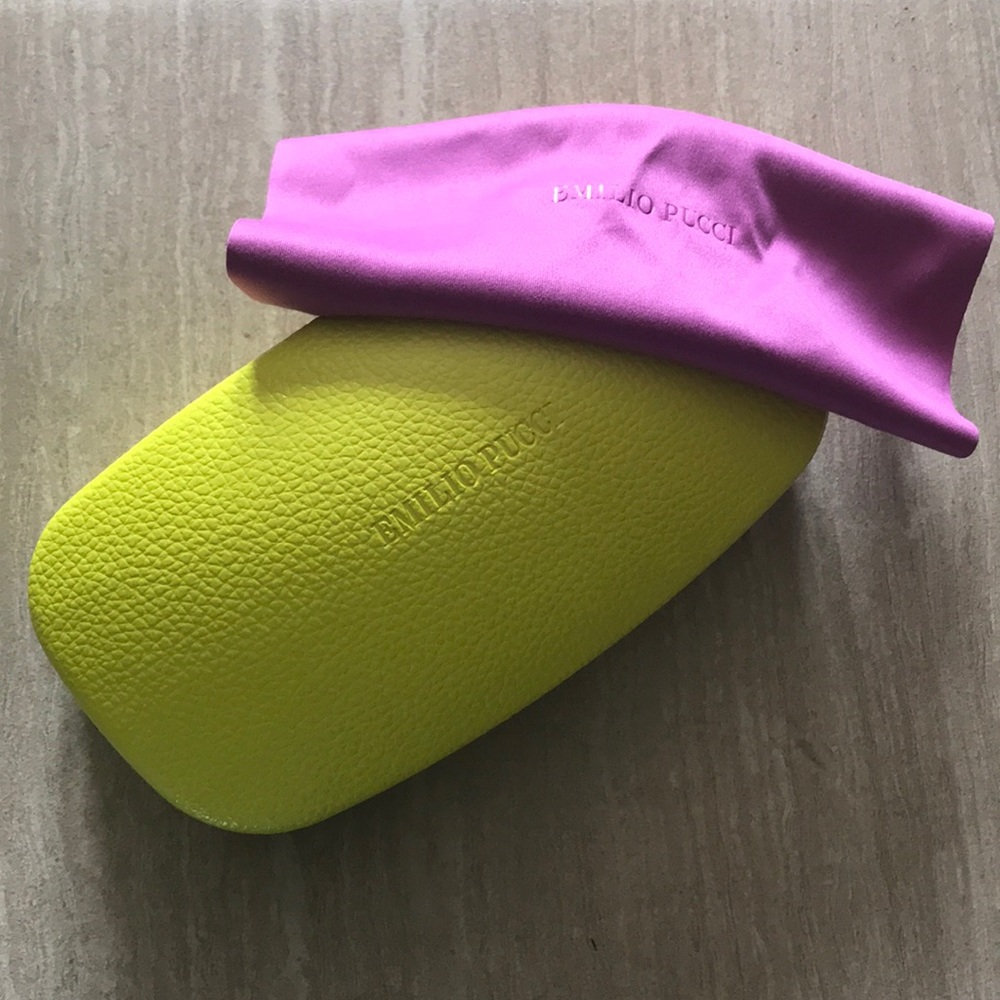 Emilio Pucci eyeglasses sunglasses yellow case